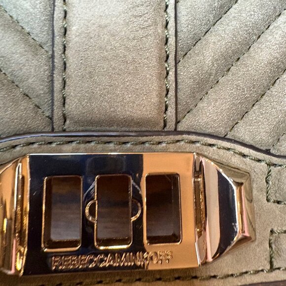 Rebecca Minkoff Olive Green Suede Mini Crossbody Bag - Picture 3 of 5